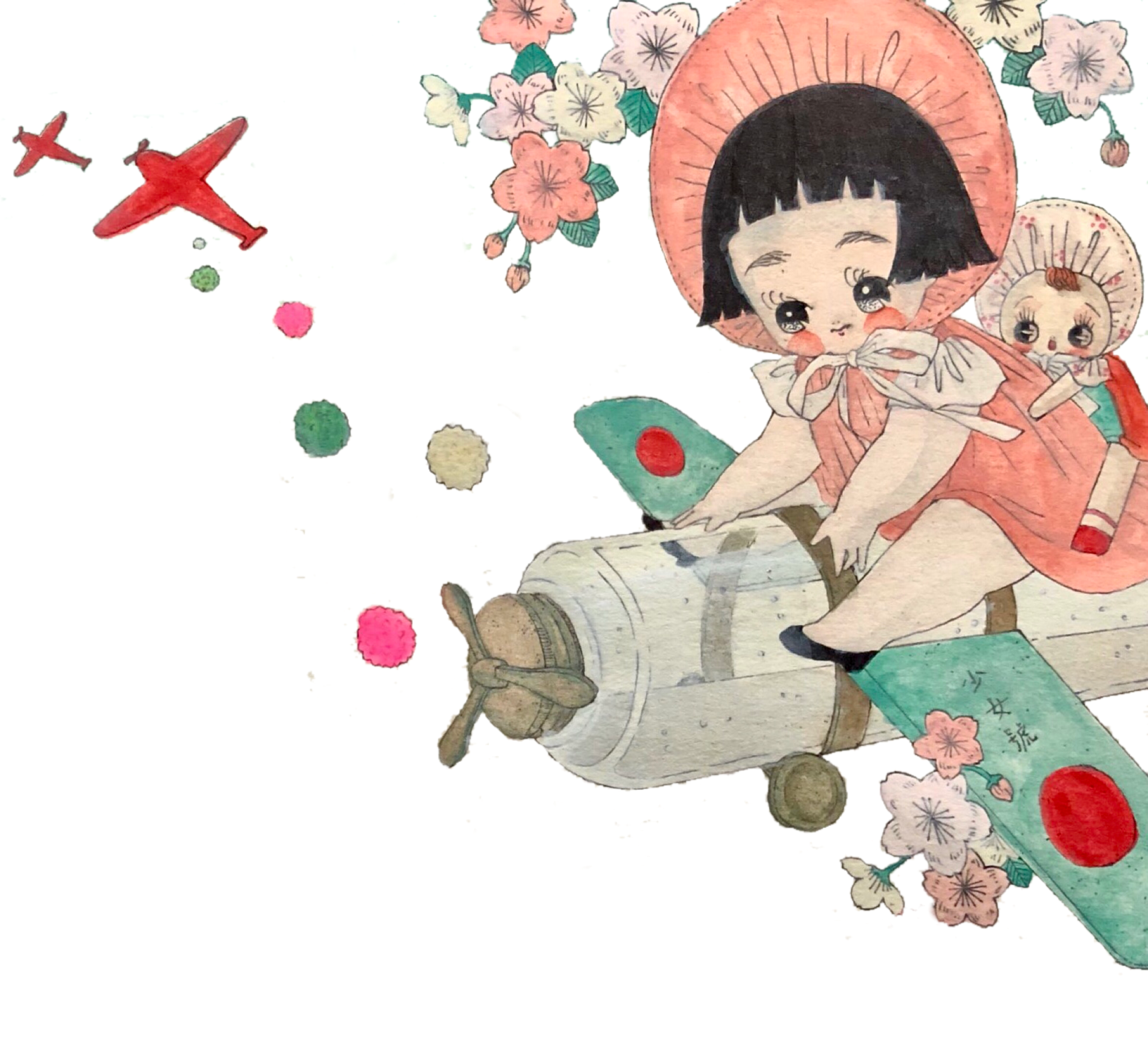 背景の女の子
